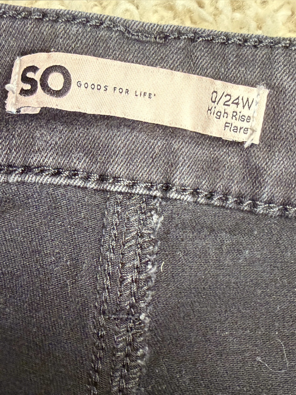 Size 0 SO Black High-Rise Flared Jeans - Picture 3 of 7